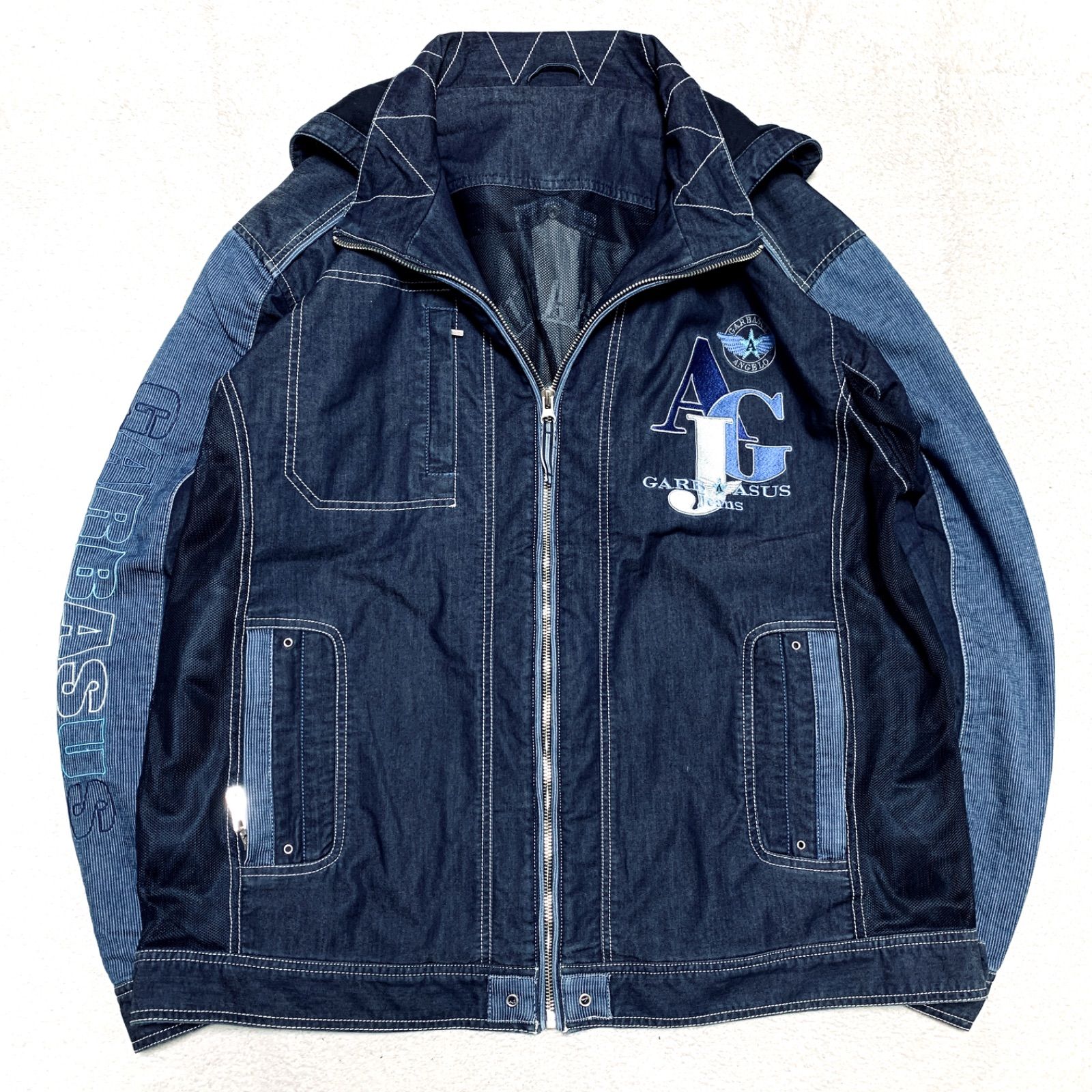 ANGELO GARBASUS セットアップスーツ デニム調 ジップアップジャケット
