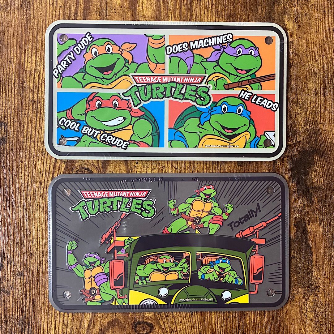 Mutant Turtles BIKER CM PLATE Set of 2 A Turtles Bike Mini License Plate American Miscellaneous Goods