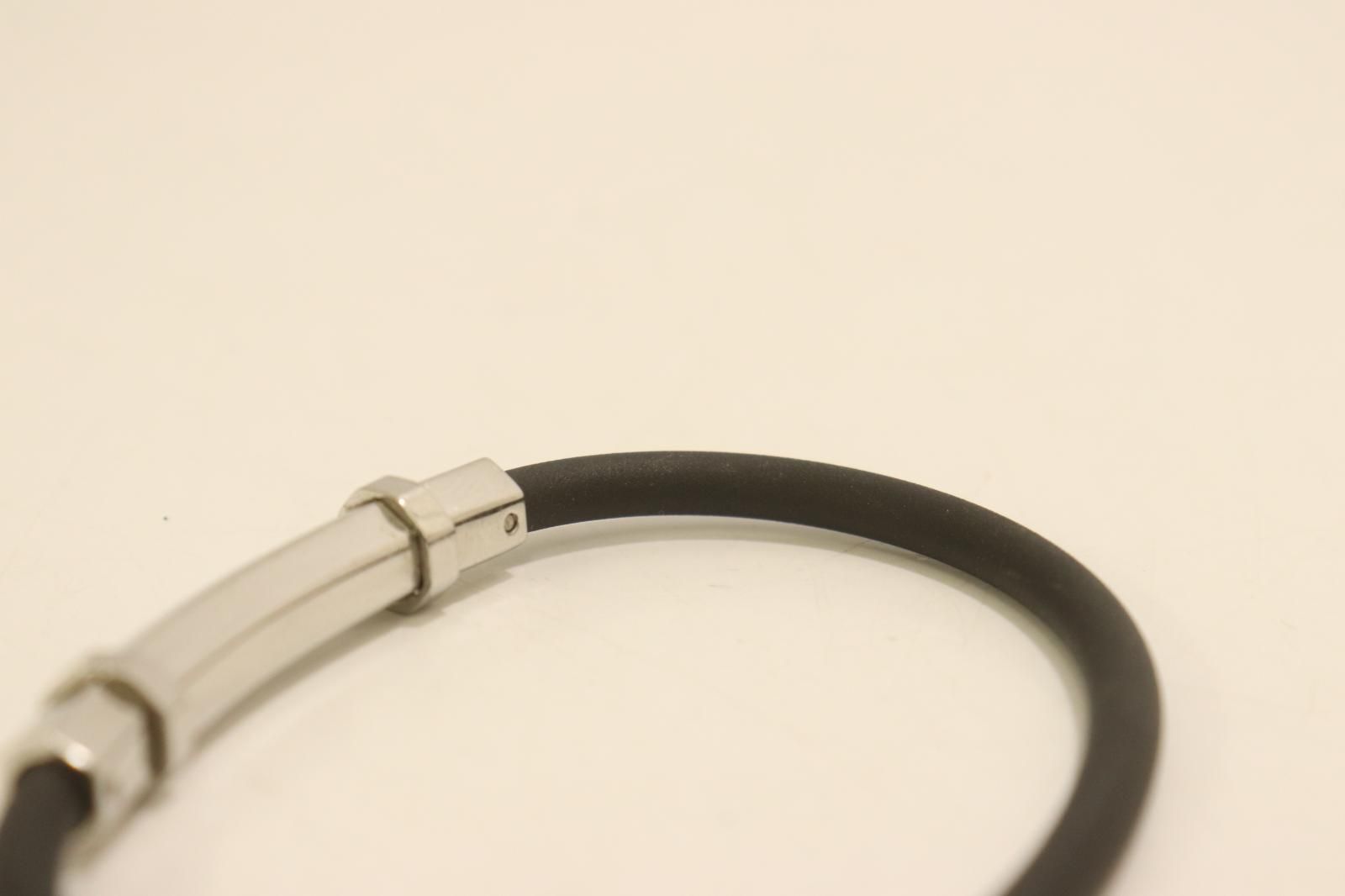 【中古】 Colantotte メンズブレスレット -- ブレスレット TAO ループ Colantotte -- 黒 ブラック 銀 シルバー ロゴ コラントッテ（Colantotte）（メンズ、レディース）ブレスレットループ