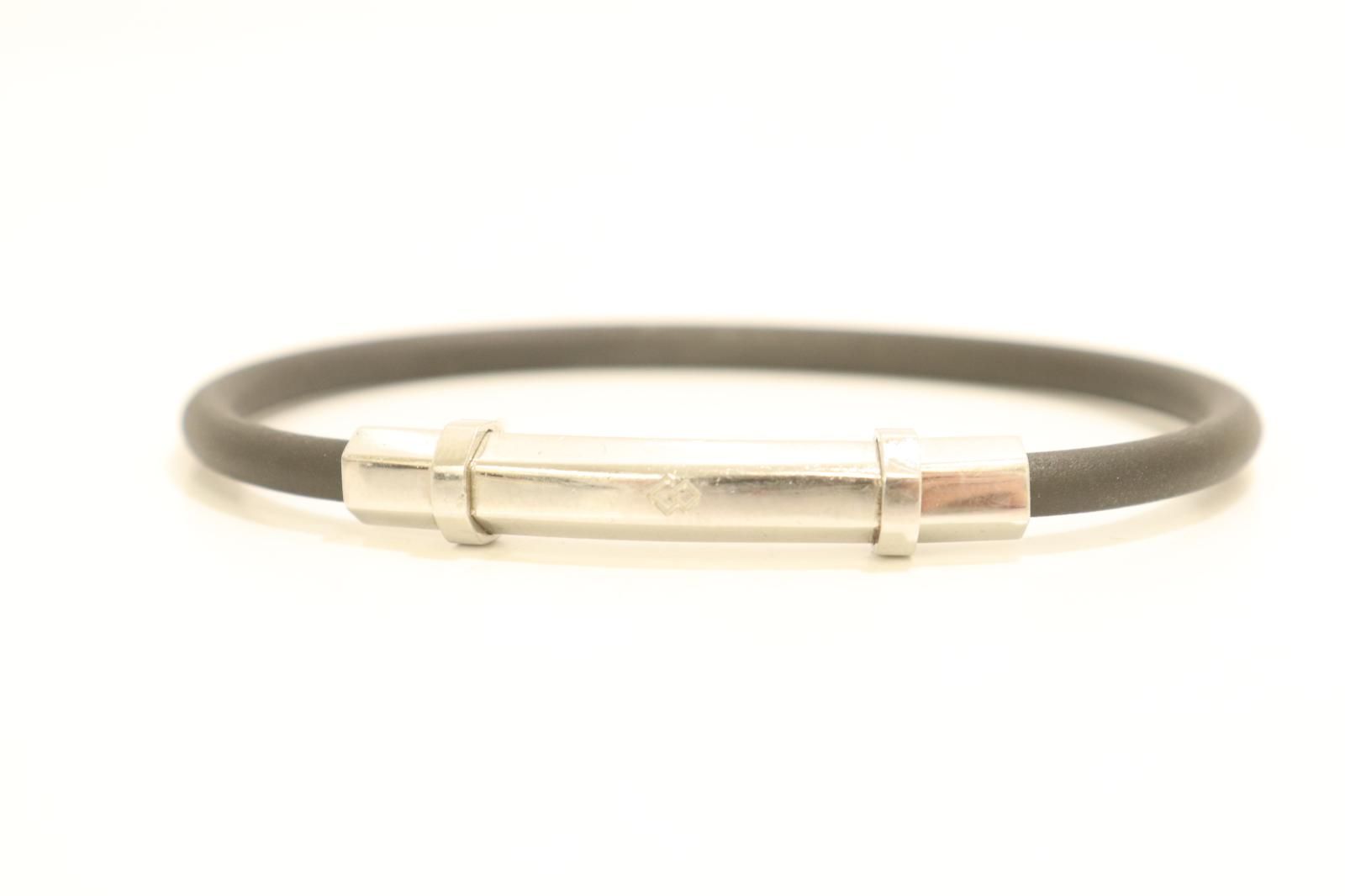 【中古】 Colantotte メンズブレスレット -- ブレスレット TAO ループ Colantotte -- 黒 ブラック 銀 シルバー ロゴ