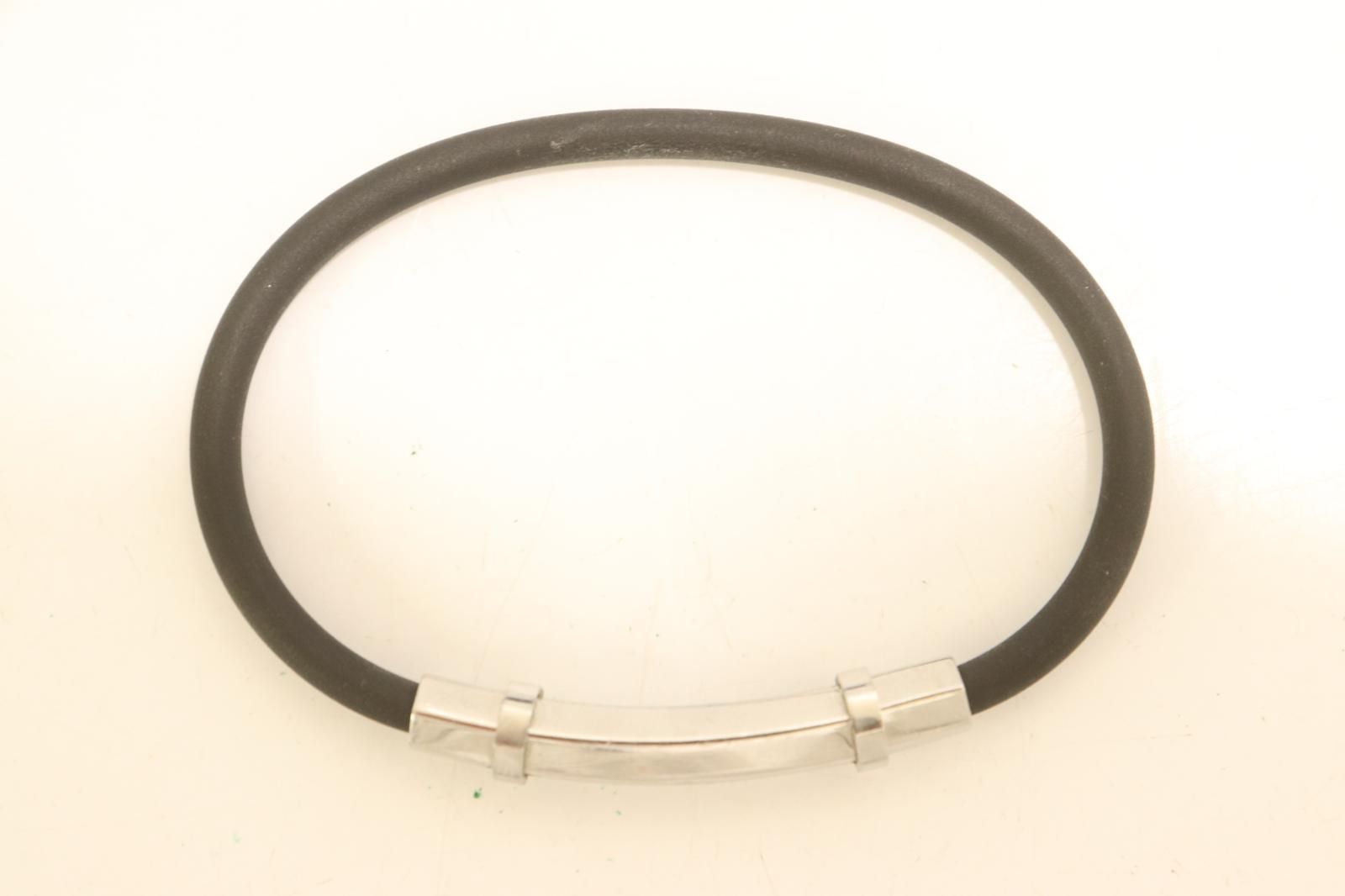 【中古】 Colantotte メンズブレスレット -- ブレスレット TAO ループ Colantotte -- 黒 ブラック 銀 シルバー ロゴ コラントッテ（Colantotte）（メンズ、レディース）ブレスレットループ