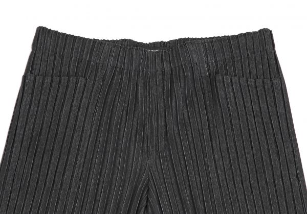 イッセイミヤケ メンISSEY MIYAKE MEN ファブリックプリントプリーツパンツ ブラック4
