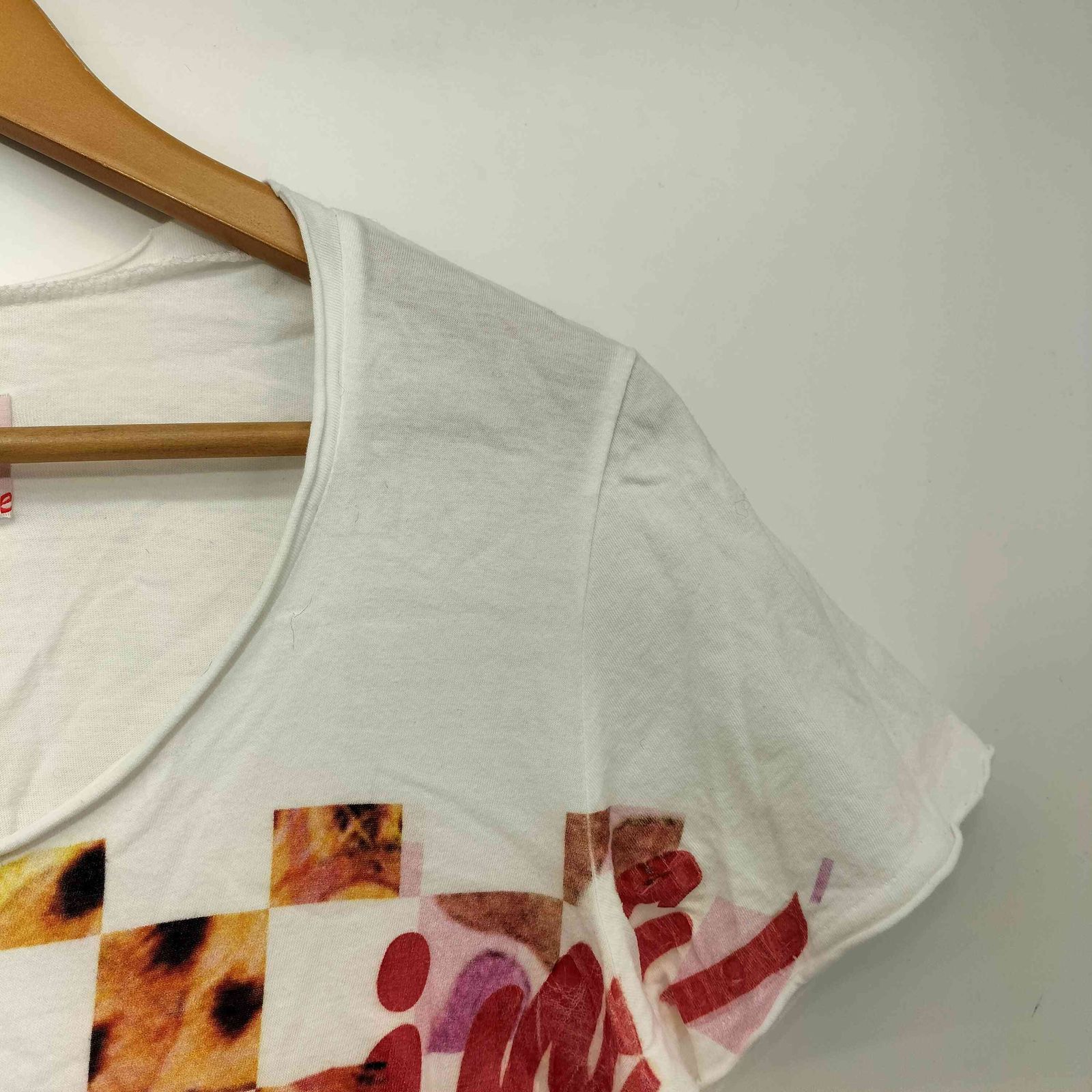 ノゾミイシグロ NOZOMI ISHIGURO S/S フロントプリント ダメージ加工 T