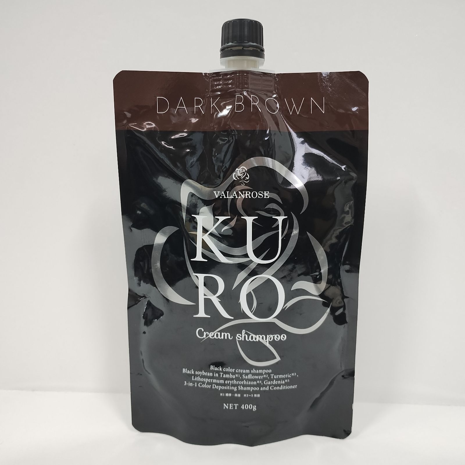 VR クロクリームシャンプー 400g ダークブラウン VALANROSE KURO