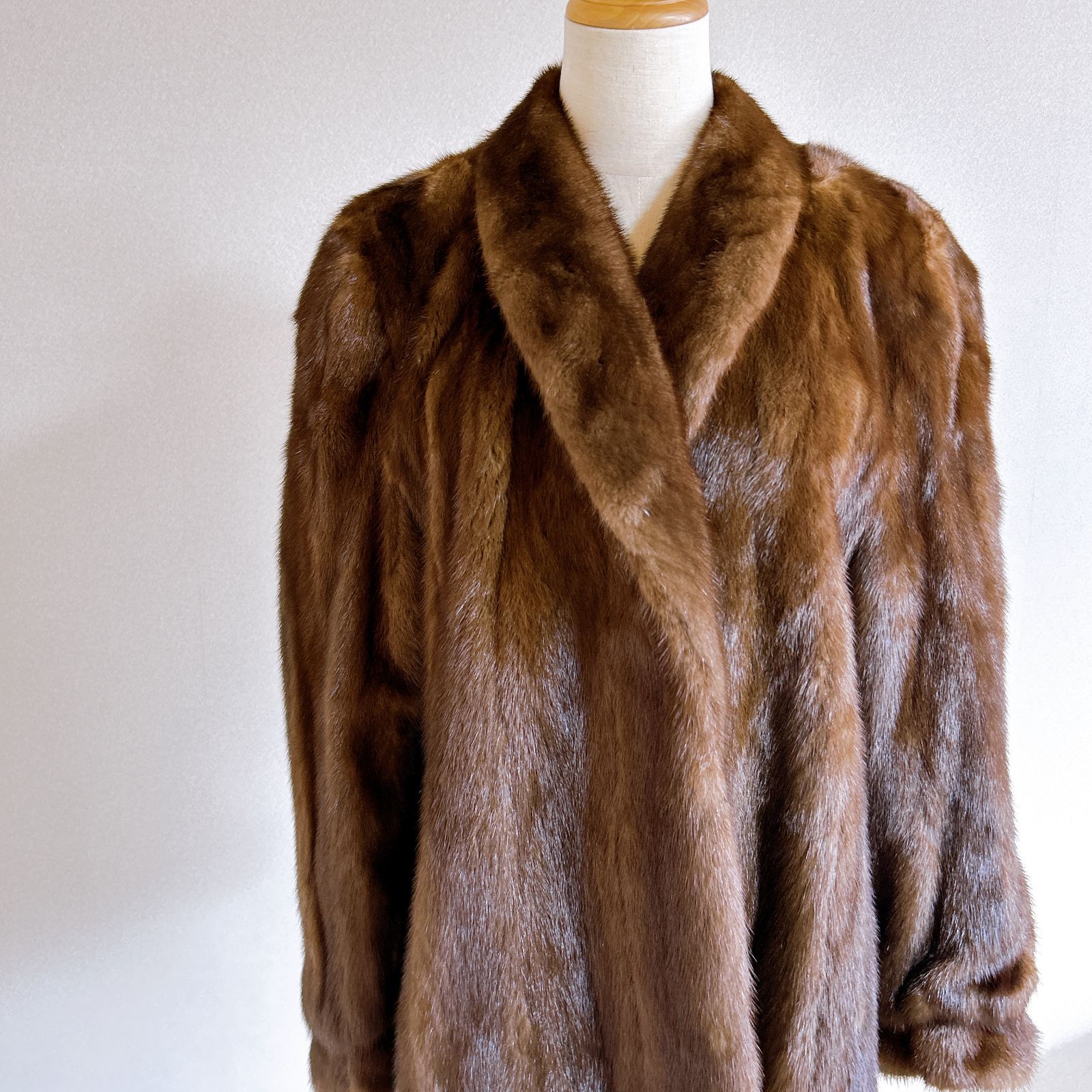 ☆毛皮 ミンク コート ブラウン サイズ 11号 DAIFUR VISON NISHIMOTO