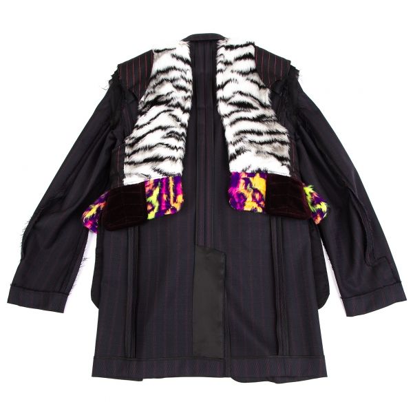 COMME DES GARÇONS ストライプ インサイドアウト ジャケット