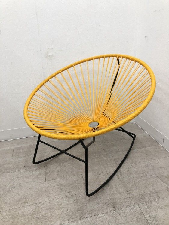 中古品】メトロクス アカプルコ ロッキングチェア イエロー METROCS 