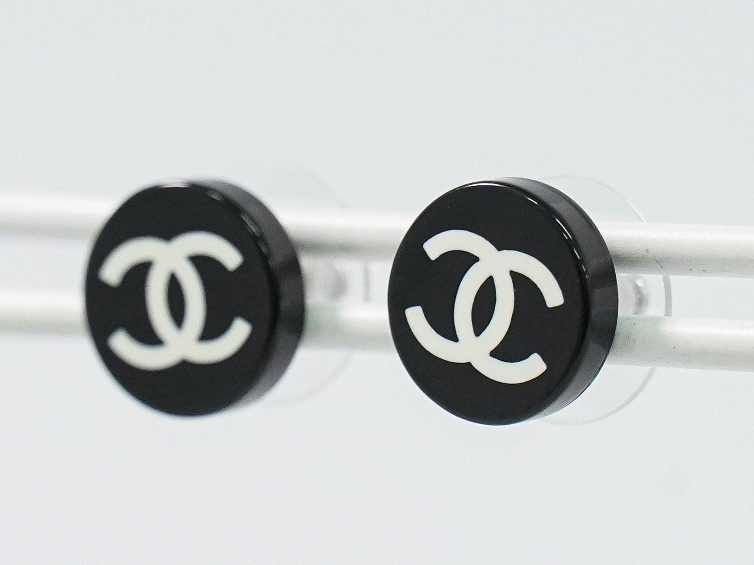 本物 シャネル CHANEL ココマーク ピアス プラスチック メタル