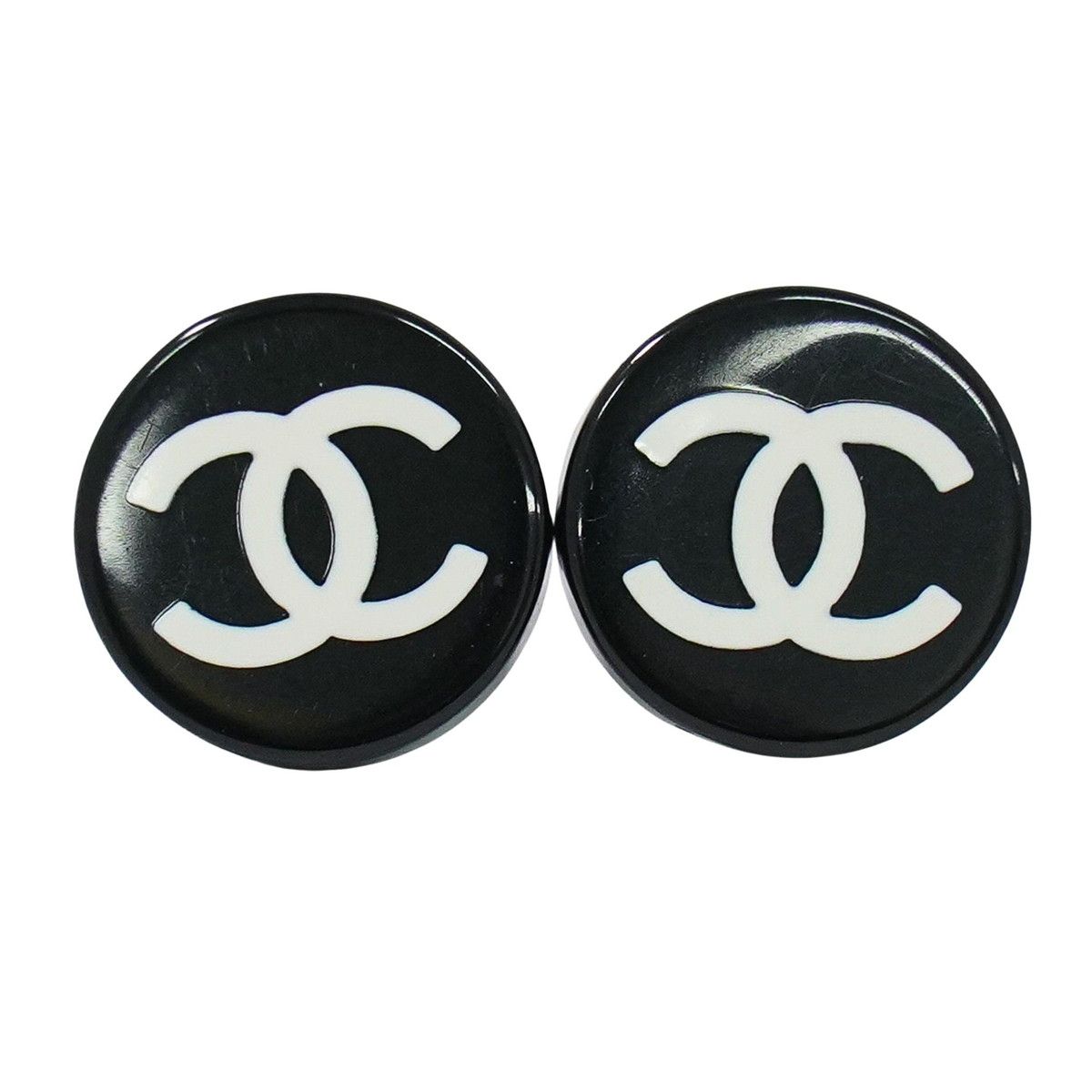 本物 シャネル CHANEL ココマーク ピアス プラスチック メタル
