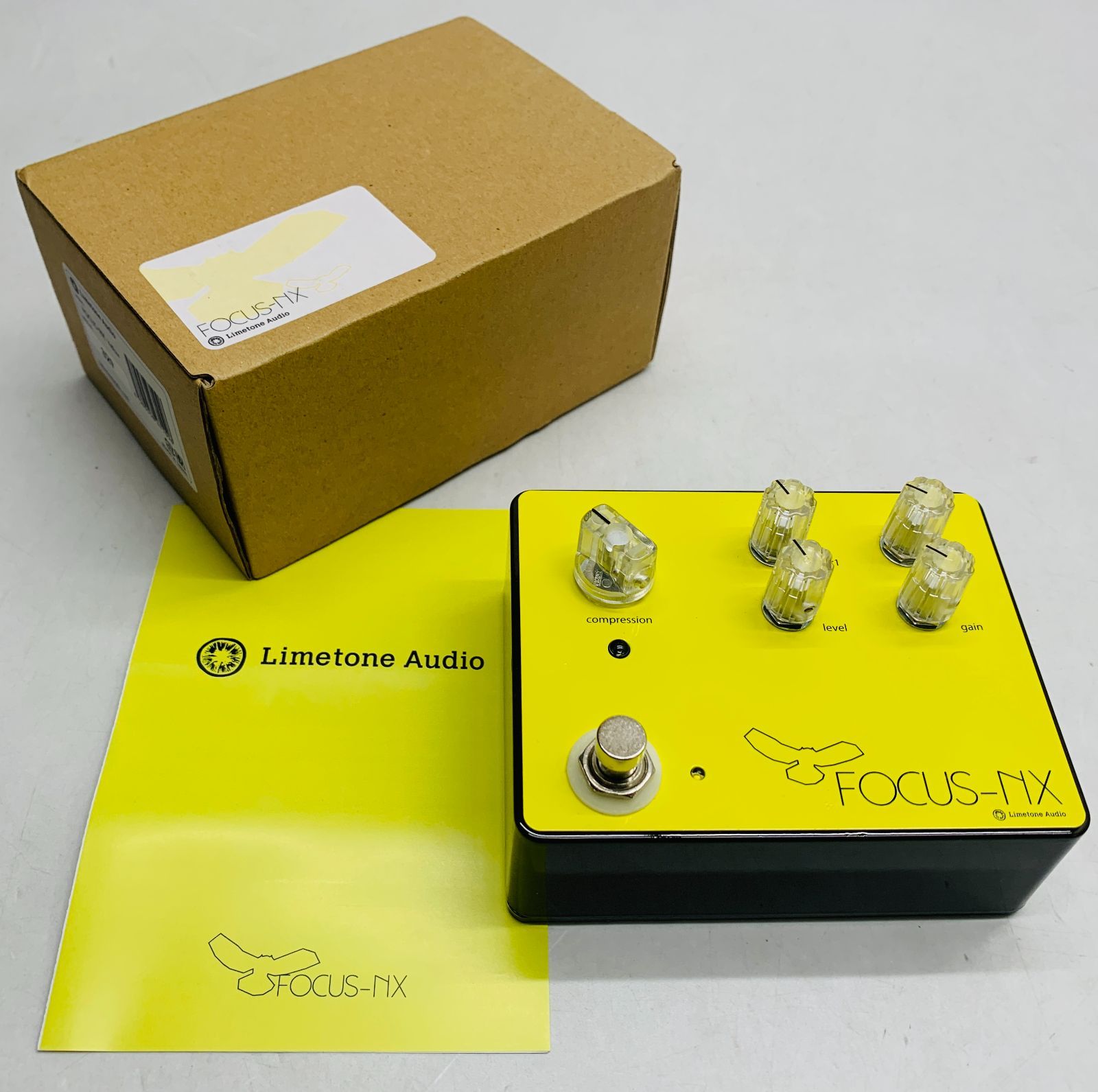 Limetone Audio 「FOCUS-NX Yellow」コンプレッサー/ブースターペダル 