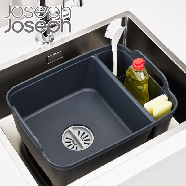 Joseph Joseph 洗い桶 ウォッシュ＆ドレイン ストア ジョセフジョセフ （ 洗桶 洗いおけ 洗浄用バスケット たらい タライ 桶 浸け置きカゴ 排水栓付き 排水プラグ付き ハンドル付き 浸け置き洗い 角型 ）