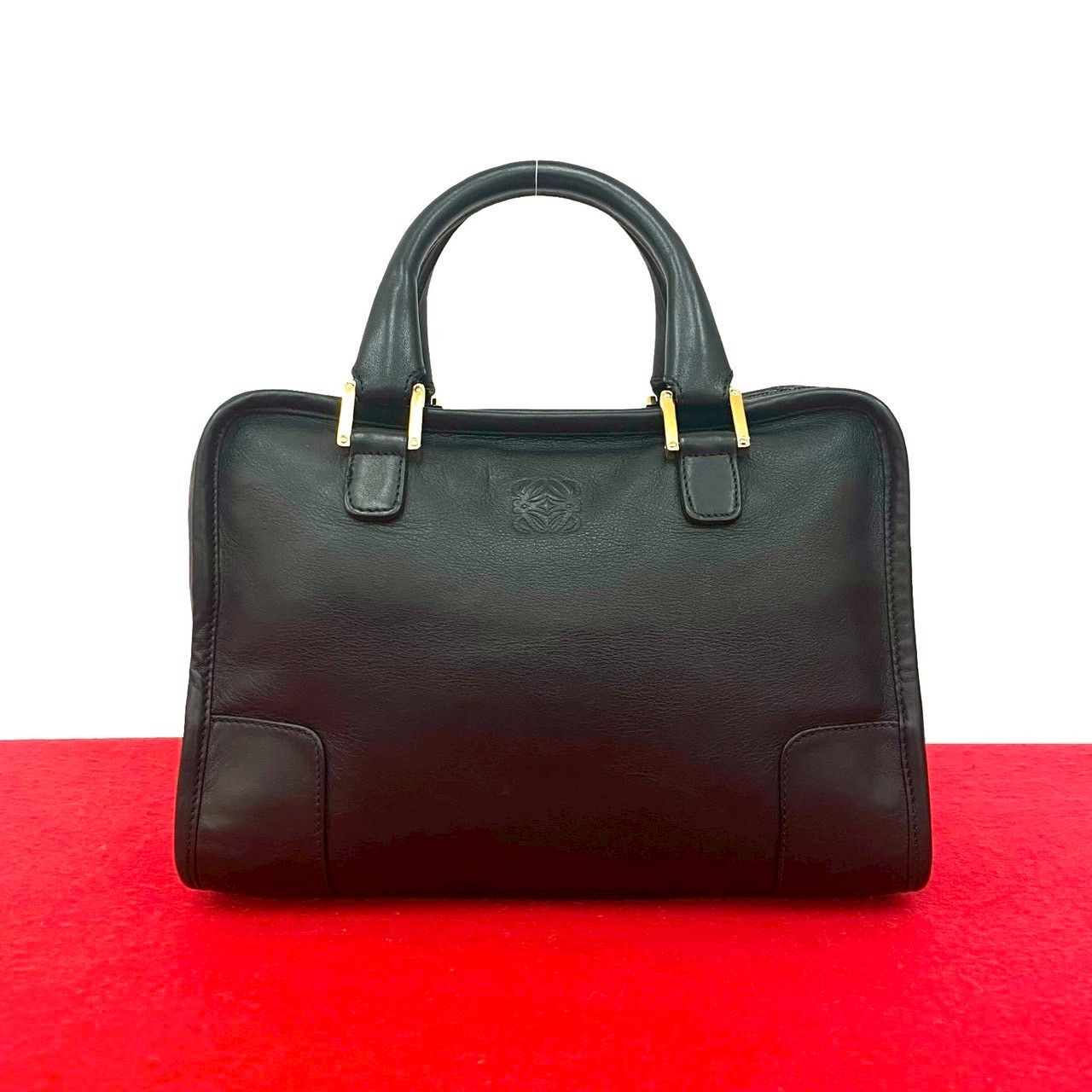 極 美品 LOEWE ロエベ アマソナ 28 アナグラム ロゴ レザー 本革 