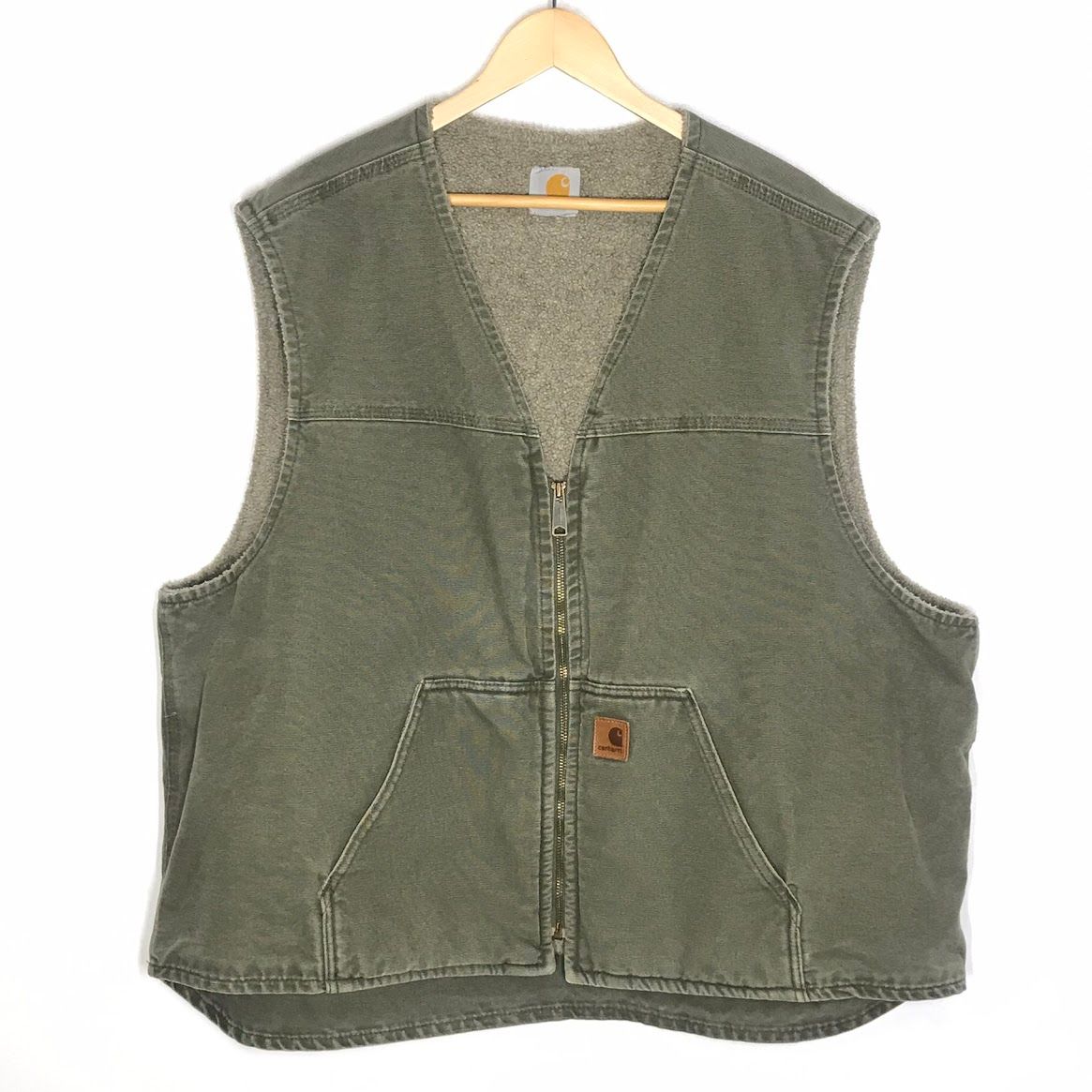 【倉吉店】 中古 Carhartt | カーハート ベスト Sherpa Lined Work Vest ワークベスト V26 ARG カーキ サイズ：XXXL 【92】
