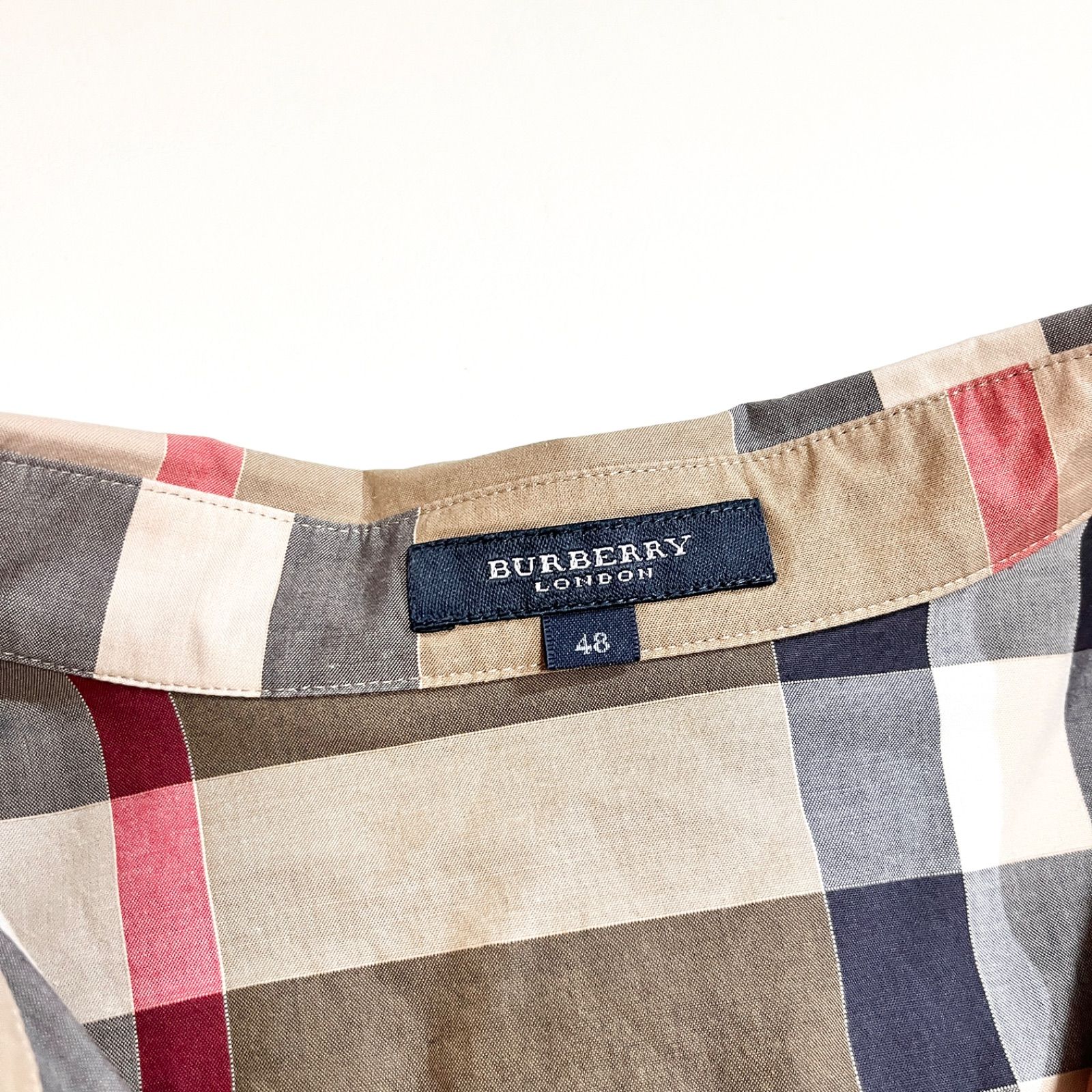 cX05 希少 BURBERRY LONDON 大きいサイズ 48 メガチェック シャツ