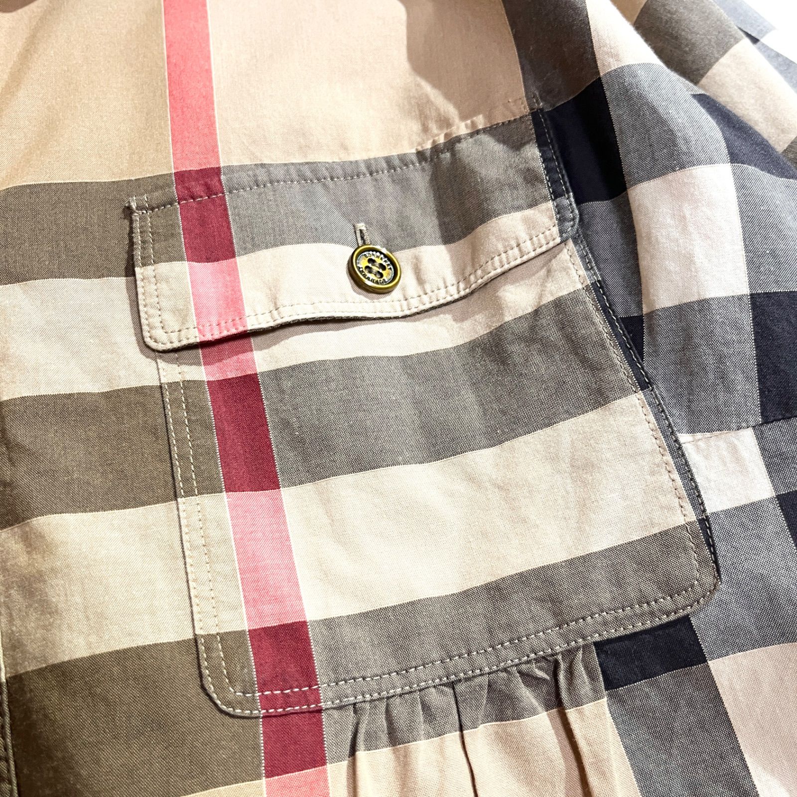 cX05 希少 BURBERRY LONDON 大きいサイズ 48 メガチェック シャツ