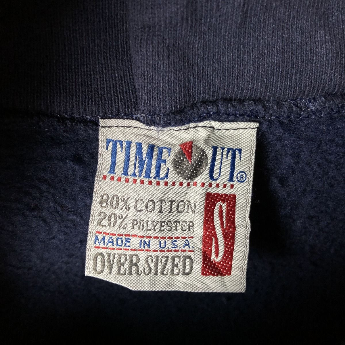 古着 90年代 TIME OUT カレッジ スウェットプルオーバーパーカー USA製
