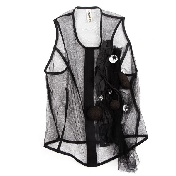 コムデギャルソンCOMME des GARCONS 装飾デザインメッシュタンクトップ