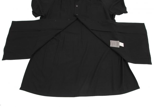 ヨウジヤマモト プールオムYohji Yamamoto POUR HOMME ラグラン切替シャツジャケット 黒M位 ヨウジヤマモト プールオムYohji Yamamoto POUR HOMME ラグラン切替