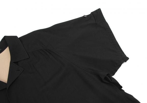 ヨウジヤマモト プールオムYohji Yamamoto POUR HOMME ラグラン切替シャツジャケット 黒M位 ヨウジヤマモト プールオムYohji Yamamoto POUR HOMME ラグラン切替