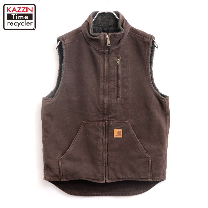 00s Carhartt 裏地ボア ダック ベスト メンズ 表記Sサイズ - メルカリ
