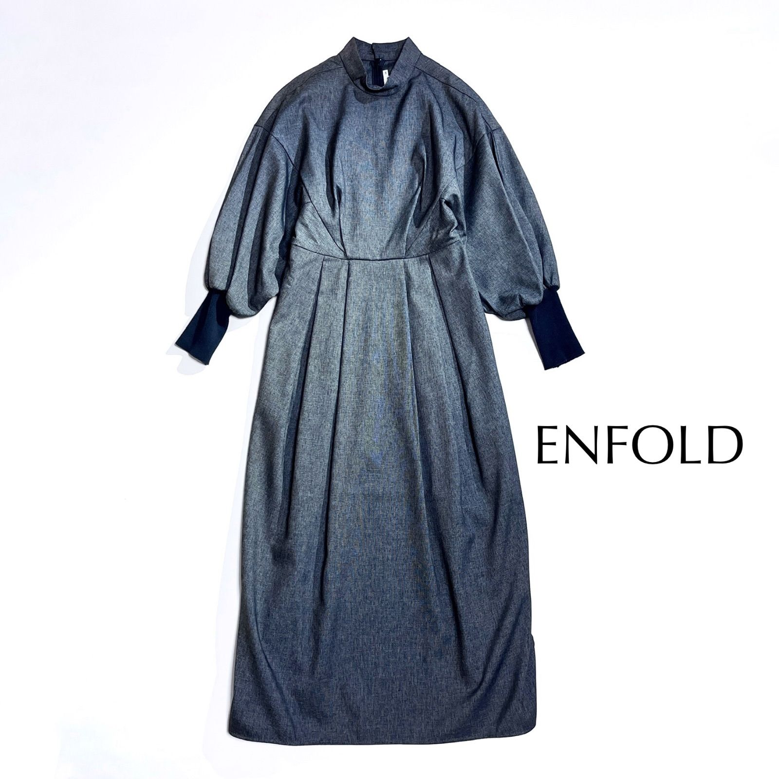 cX23 ENFOLD メモリータッサースタンドタックドレス ロング cX23 ENFOLD メモリータッサースタンドタックドレス ロング