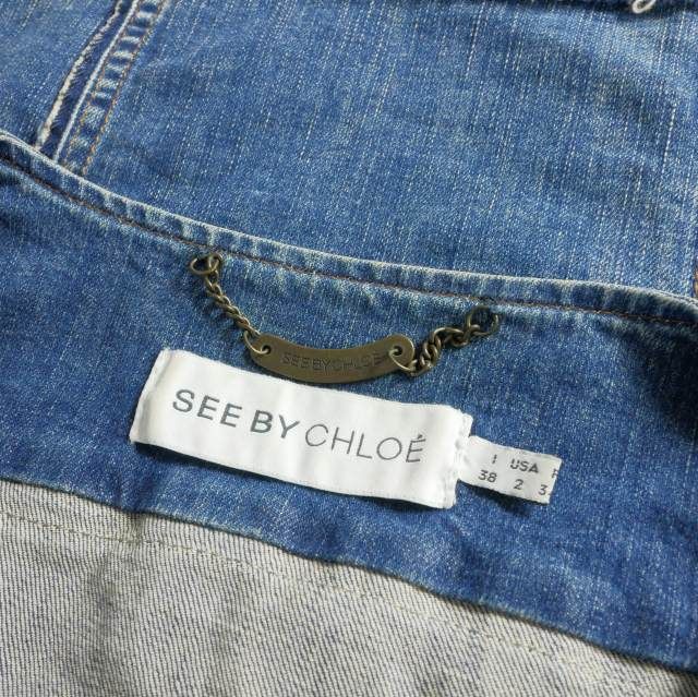 シーバイクロエ SEE BY CHLOE ノーカラーデニムジャケット ブルゾン