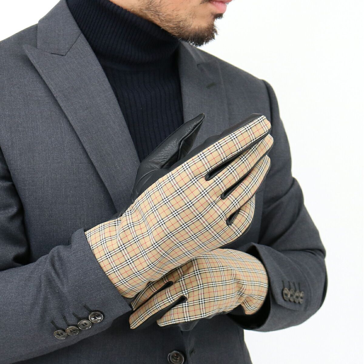 BURBERRY バーバリー メンズ手袋 8044493 A7026 チェック ロゴ ギフト
