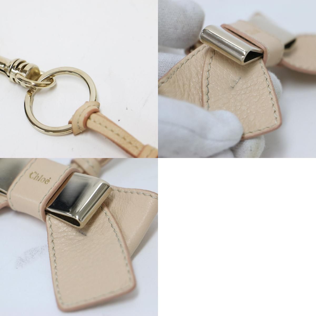 Chloe クロエ レザー リボン キーホルダー / チャーム キーリング
