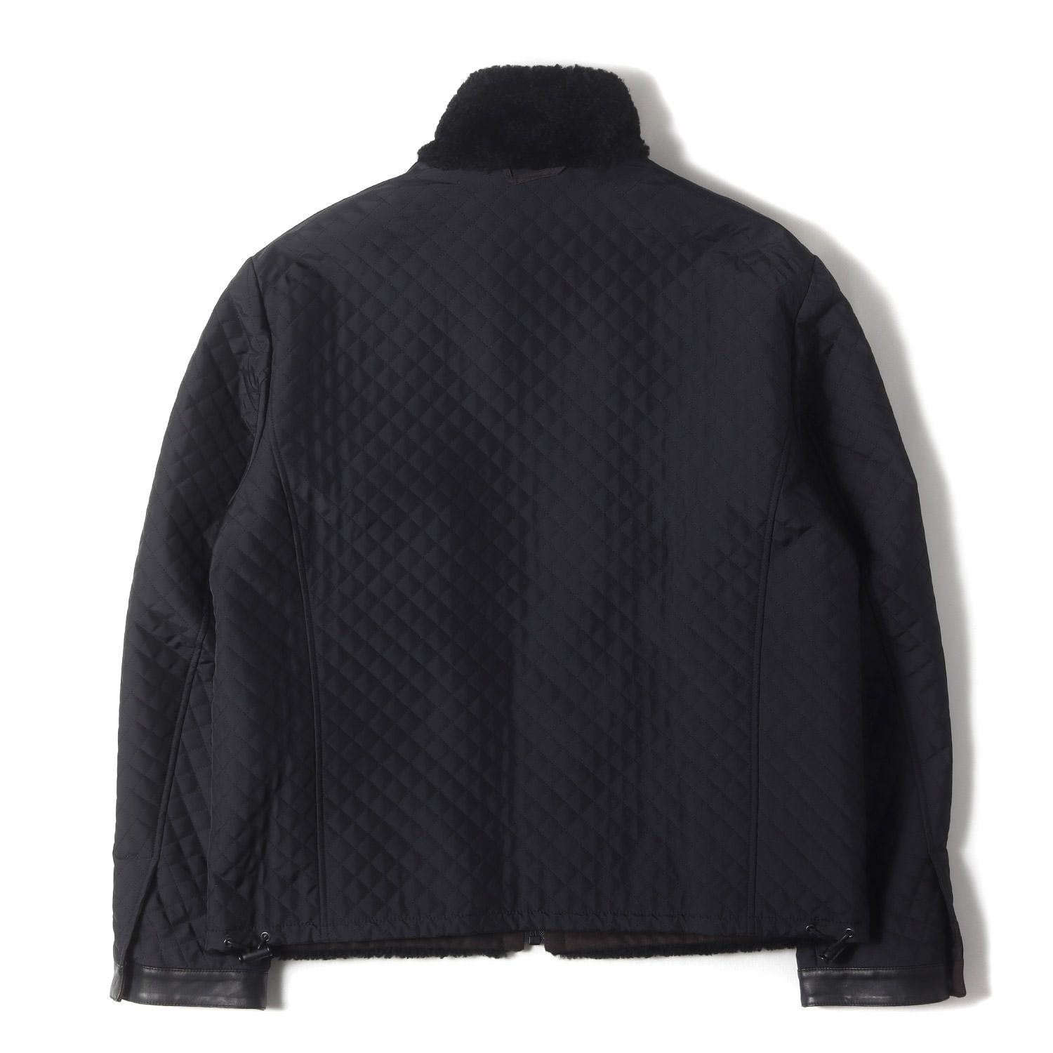 【美品】Salvatore Ferragamo サルヴァトーレ フェラガモ ジャケット ブラック 黒 サイズ:52 | ジップアップ パテッド ムートン ジャケット | イタリア製 | アウター ブルゾン 上着【メンズ】【中古】 美品】Salvatore Ferragamo サルヴァトーレ フェラガモ ジャケット