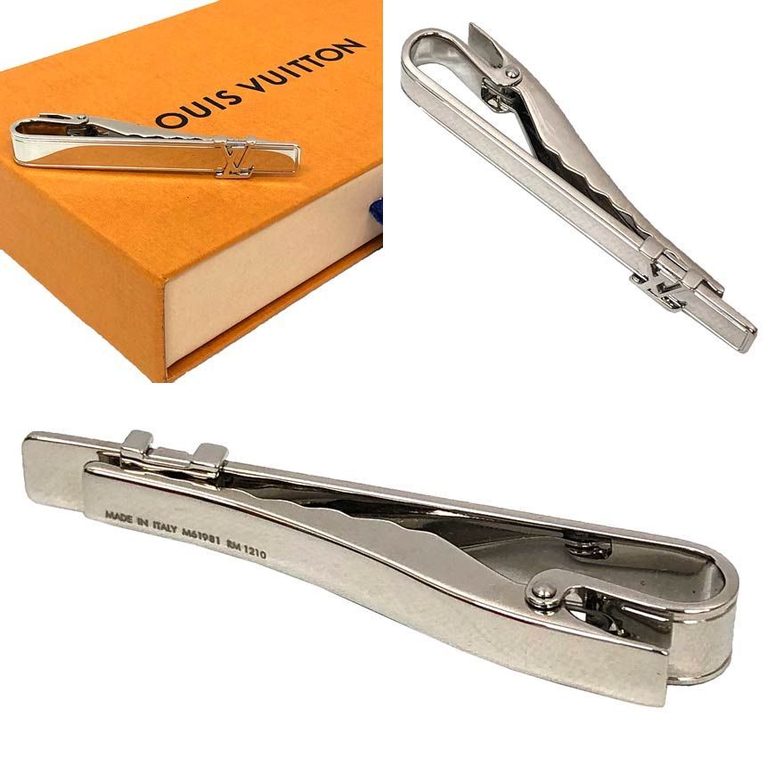 ルイヴィトン LOUIS VUITTON タイピン LVイニシャル M61981 シルバー