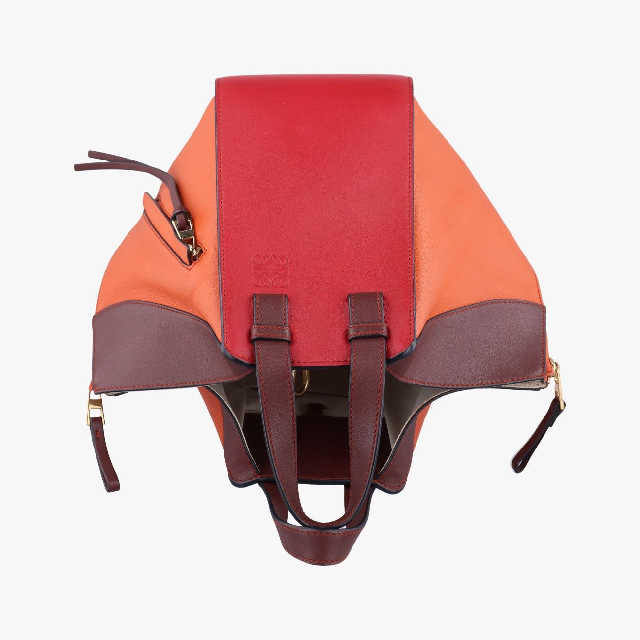 ロエベLoeweハンモック オレンジ×レッド×ブラウン レザー 261822