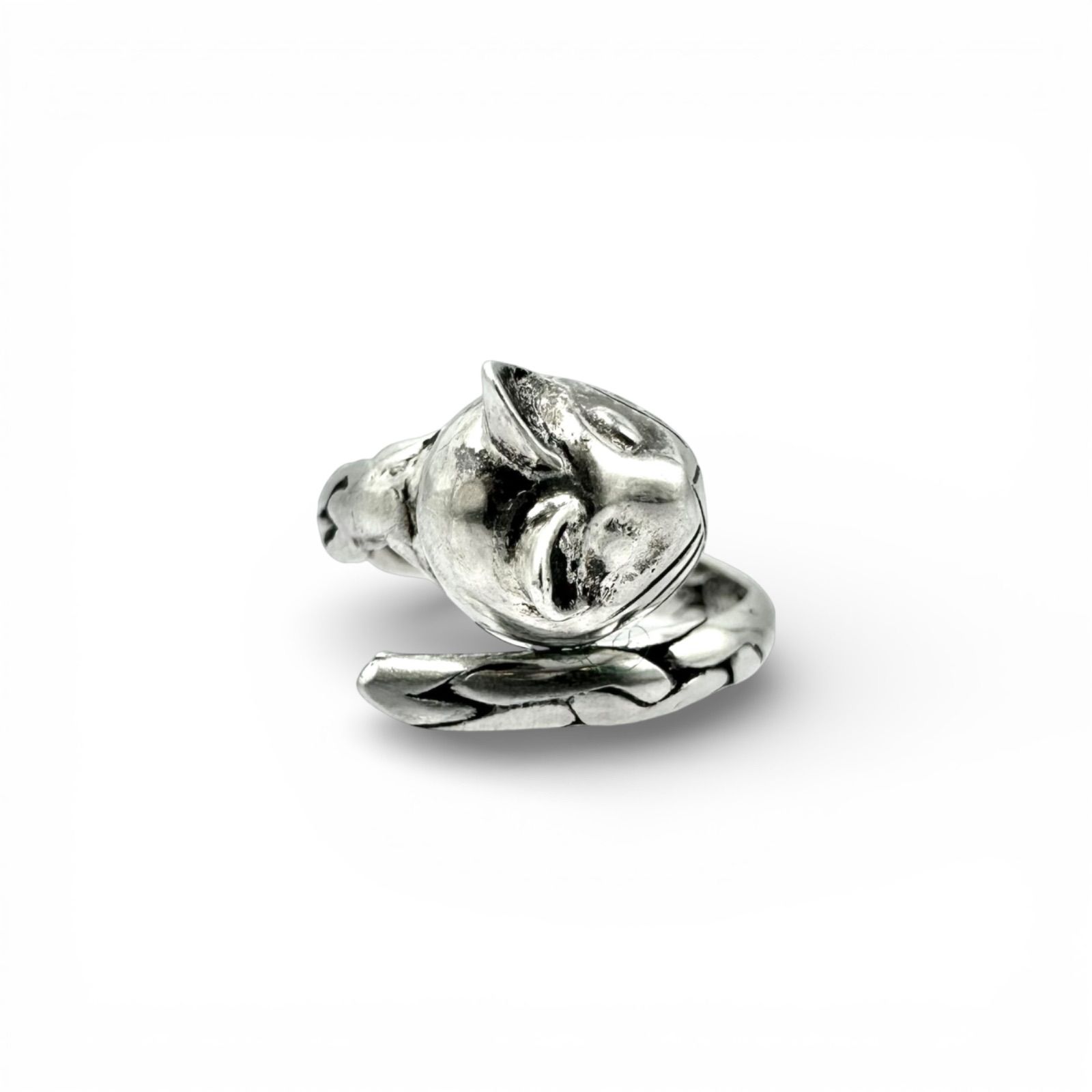 遊び心と愛嬌】キャット 猫 Silver 925 刻印 Vintage Design Ring