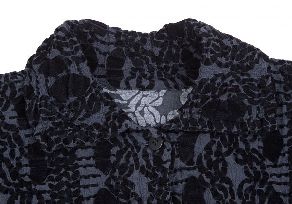 イッセイミヤケ ミーISSEY MIYAKE me 染めコットンフロッキープリント