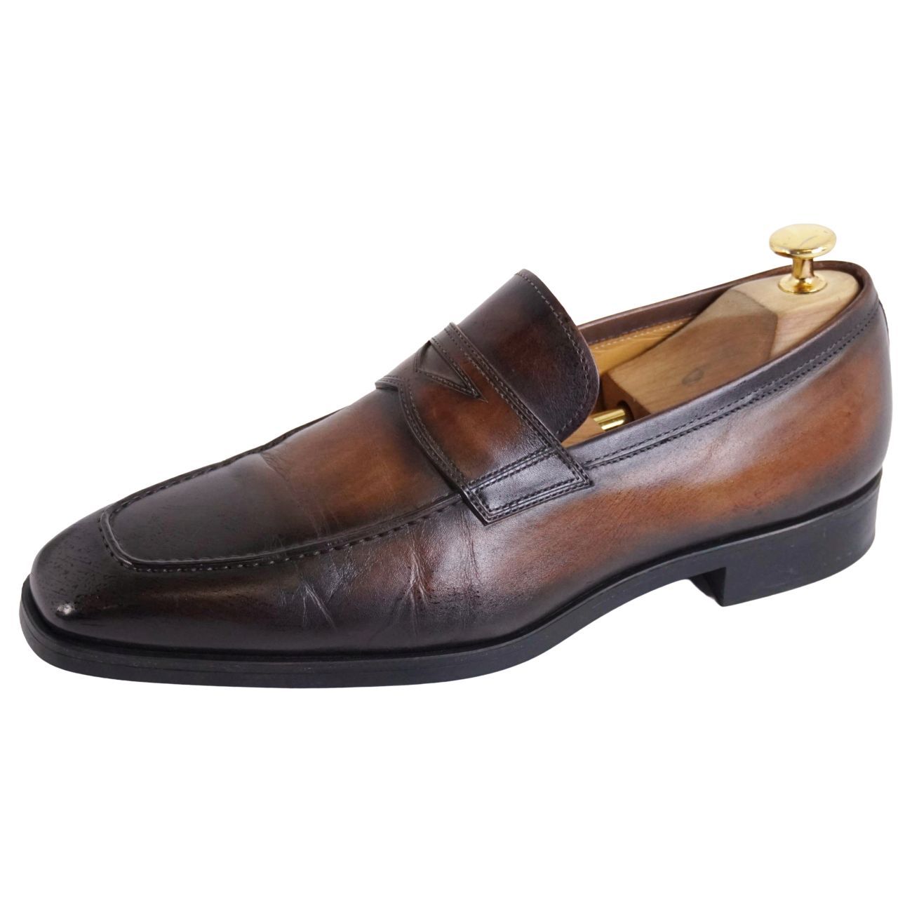 美品 マグナーニ MAGNANNI ローファー モカシン ビジネスシューズ 革靴