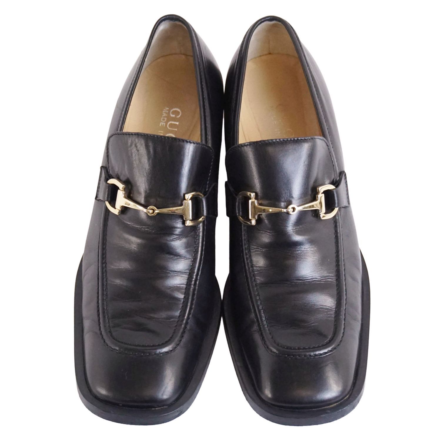 Vintage グッチ GUCCI ローファー モカシン ヒール ホースビット金
