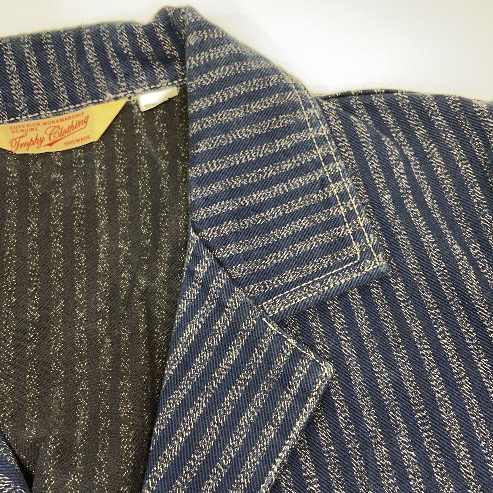 TROPHY CLOTHING トロフィークロージング ｲﾝﾃﾞｨｺﾞ杢 ｽﾄﾗｲﾌﾟ ｺｯﾄﾝ100