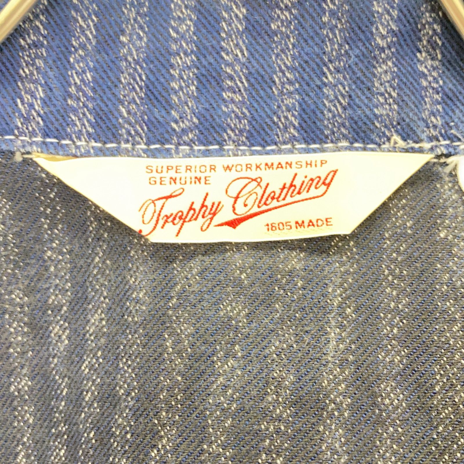 TROPHY CLOTHING トロフィークロージング ｲﾝﾃﾞｨｺﾞ杢 ｽﾄﾗｲﾌﾟ ｺｯﾄﾝ100