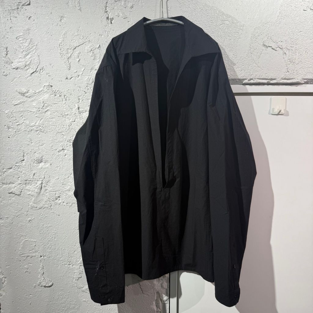 FRACTION フラクション 25SS Cave V Shirt スキッパーシャツ FM25SS303-WC ブラック size:48 【表参道B02】