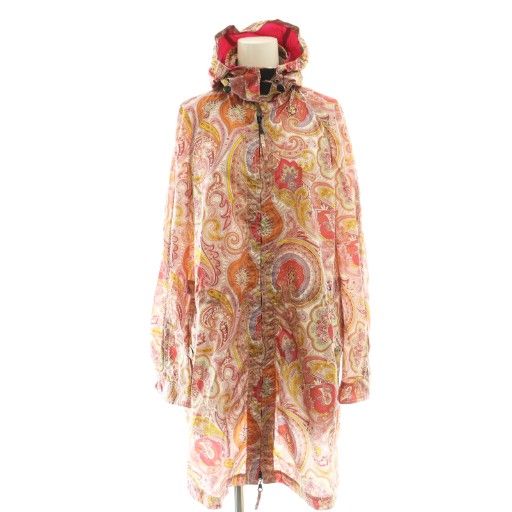 エトロ ETRO ペイズリー柄 ナイロン フードコート 42 マルチカラー /DF ■OS