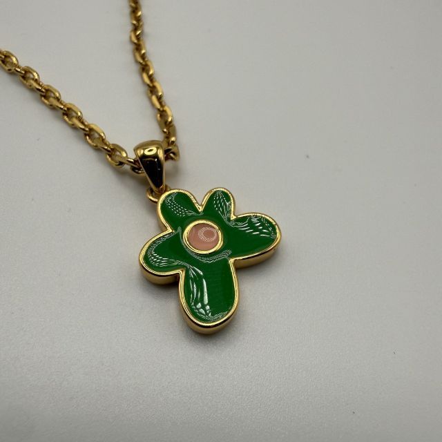 GOLF WANG FLOWER NECKLACE KELLY GREEN ゴルフワン フラワー 
