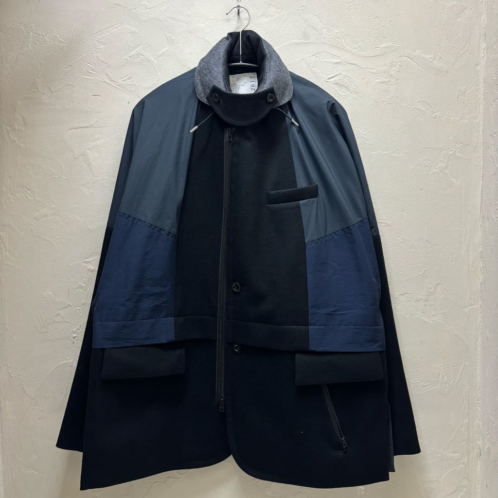 sacai サカイ 21AW Wool Melton Jacket 異素材切り替えジャケット 21