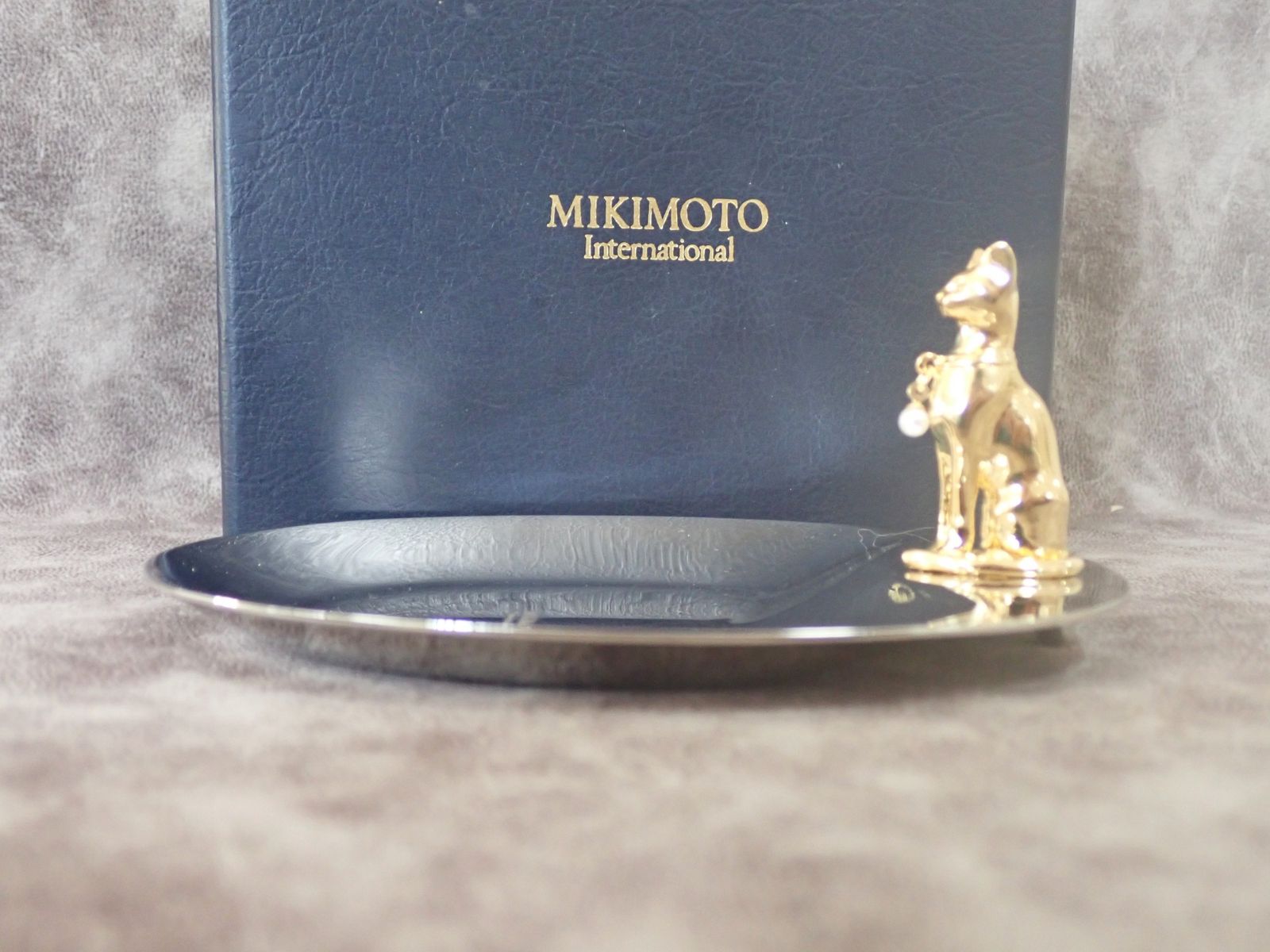 美品 MIKIMOTO ミキモト ジュエリートレイ ネコ 猫 箱付き ミキモト