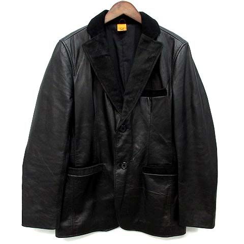 BACKDROP バックドロップ レザーテーラードジャケット L バックドロップ BACKDROP レザー スエードラペル テーラード