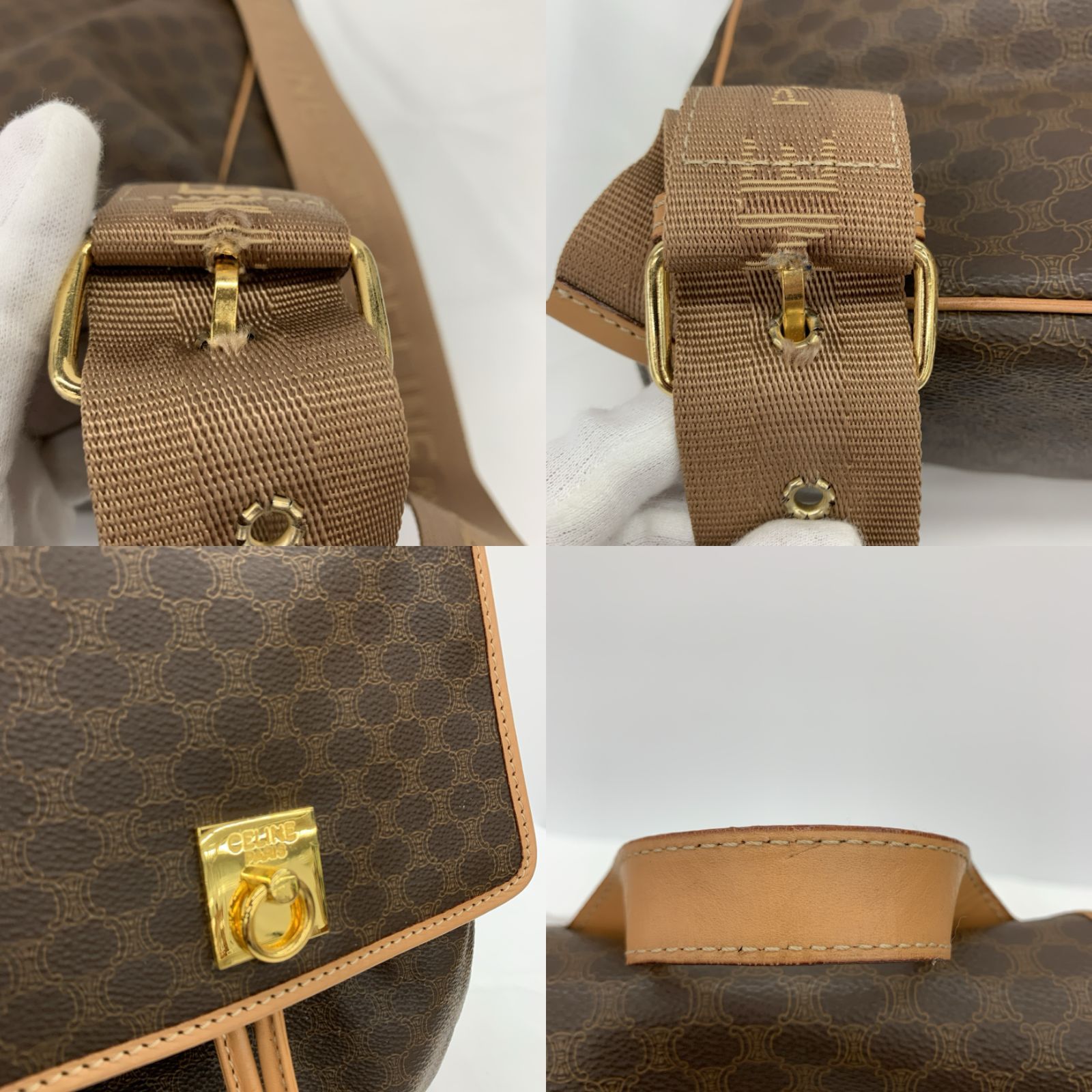 CELINE セリーヌ マカダム柄リュックサック 巾着型リュック バック 
