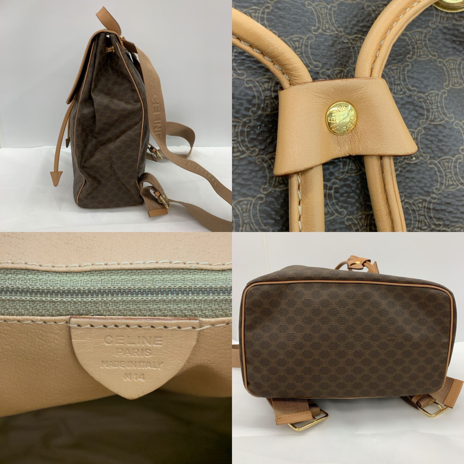 CELINE セリーヌ マカダム柄リュックサック 巾着型リュック バック 