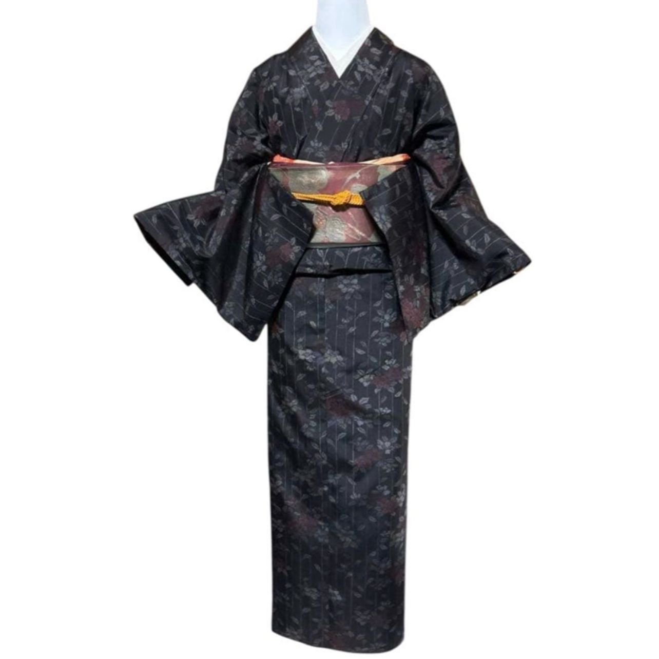 単衣 未使用近い 美品 大島紬 フルセット 4点 裄丈長め 超ゆったり