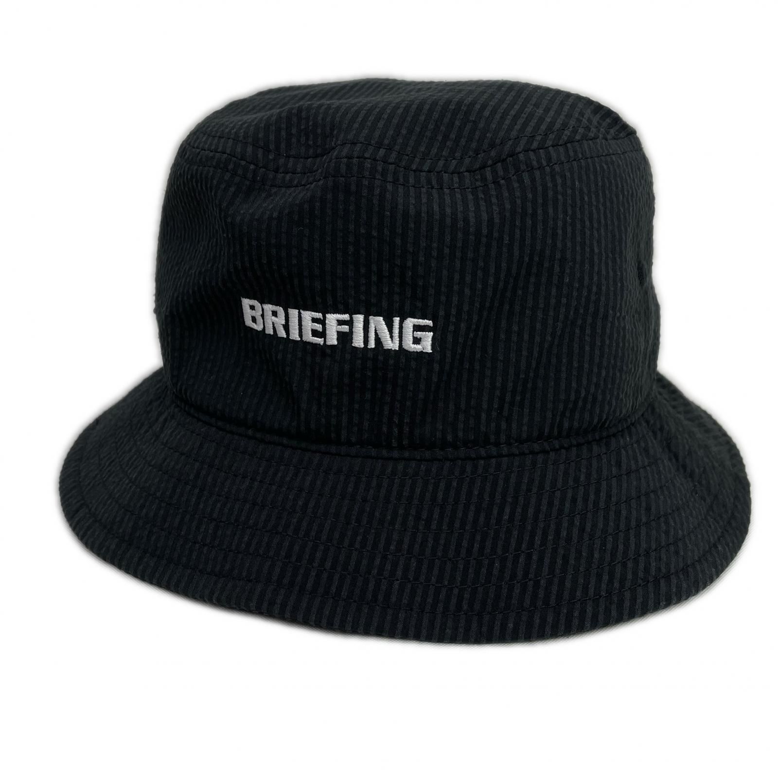 中古 ブリーフィング BRIEFING バケットハット M ブラック 刺しゅう
