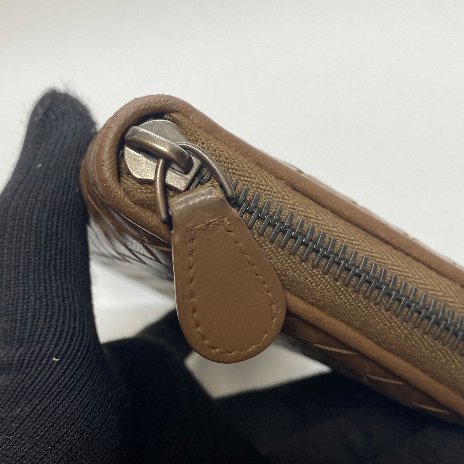 安心交換付き BOTTEGA VENETA ボッテガヴェネタ ラウンドファスナー
