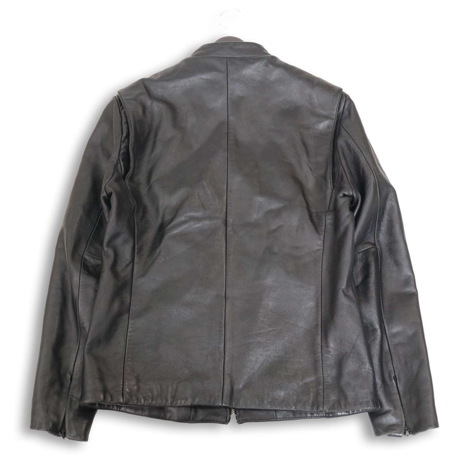 【美品】MORGAN HOMME シングルライダースジャケット 羊革 XL MORGAN HOMME モルガン オム 秋冬 羊革☆ ラム レザー シングル