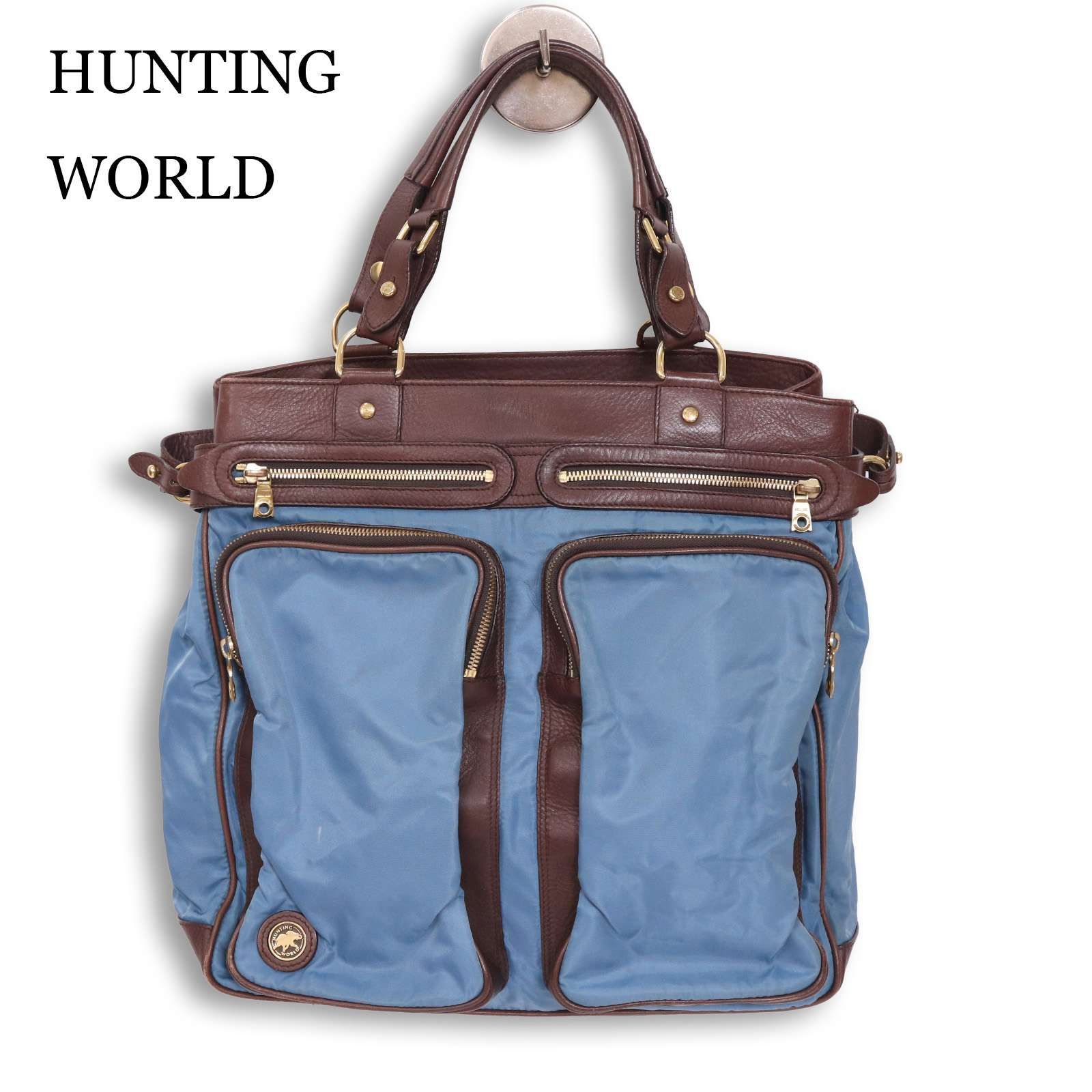 HUNTING WORLD ハンティングワールド 通年 レザー×ナイロン☆ トート